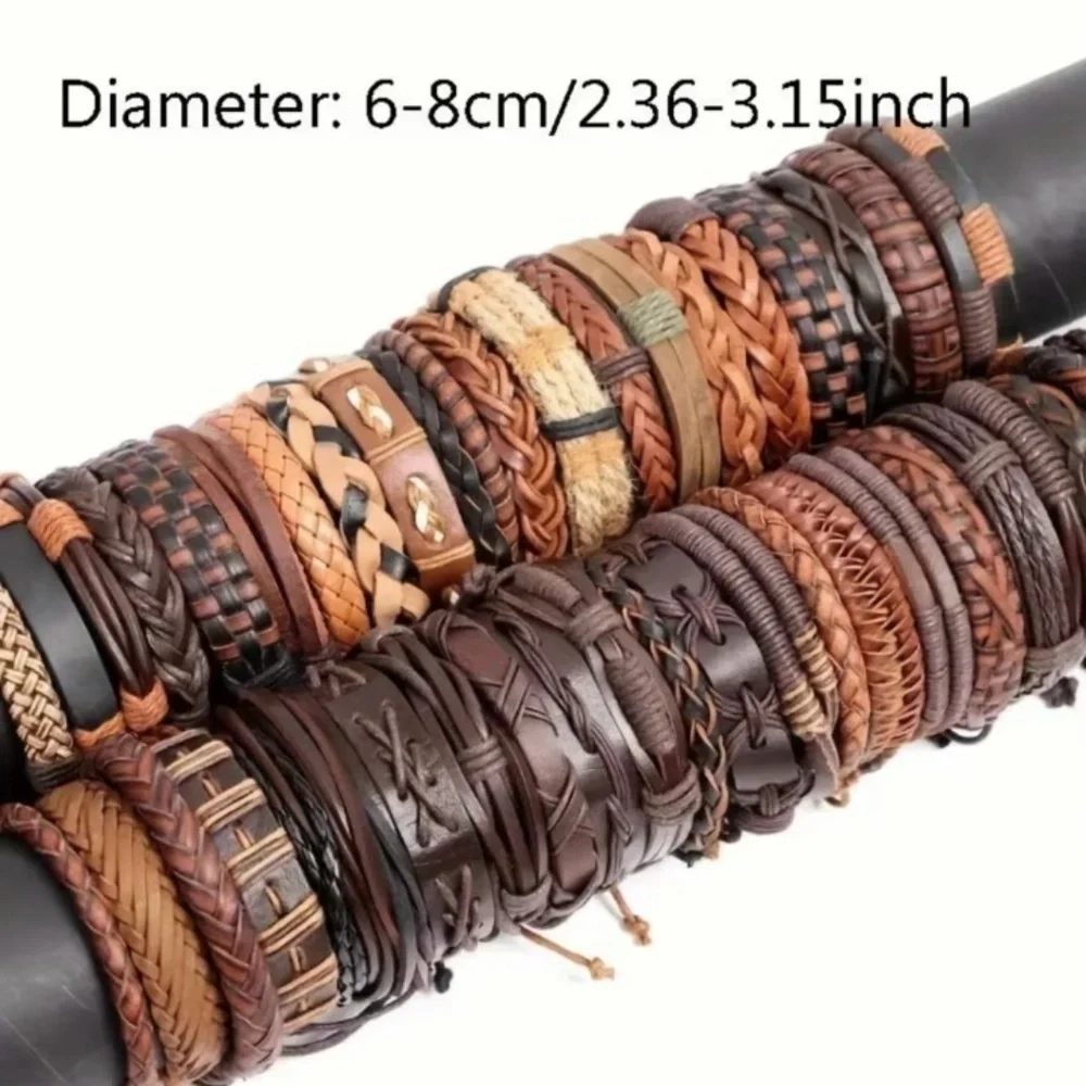 ⭐️ 5 for $25 Black Leather Adjustable Bracelet Unisex